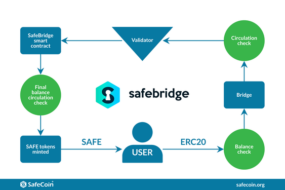 Flow diagram highlighting Safebridge functionality